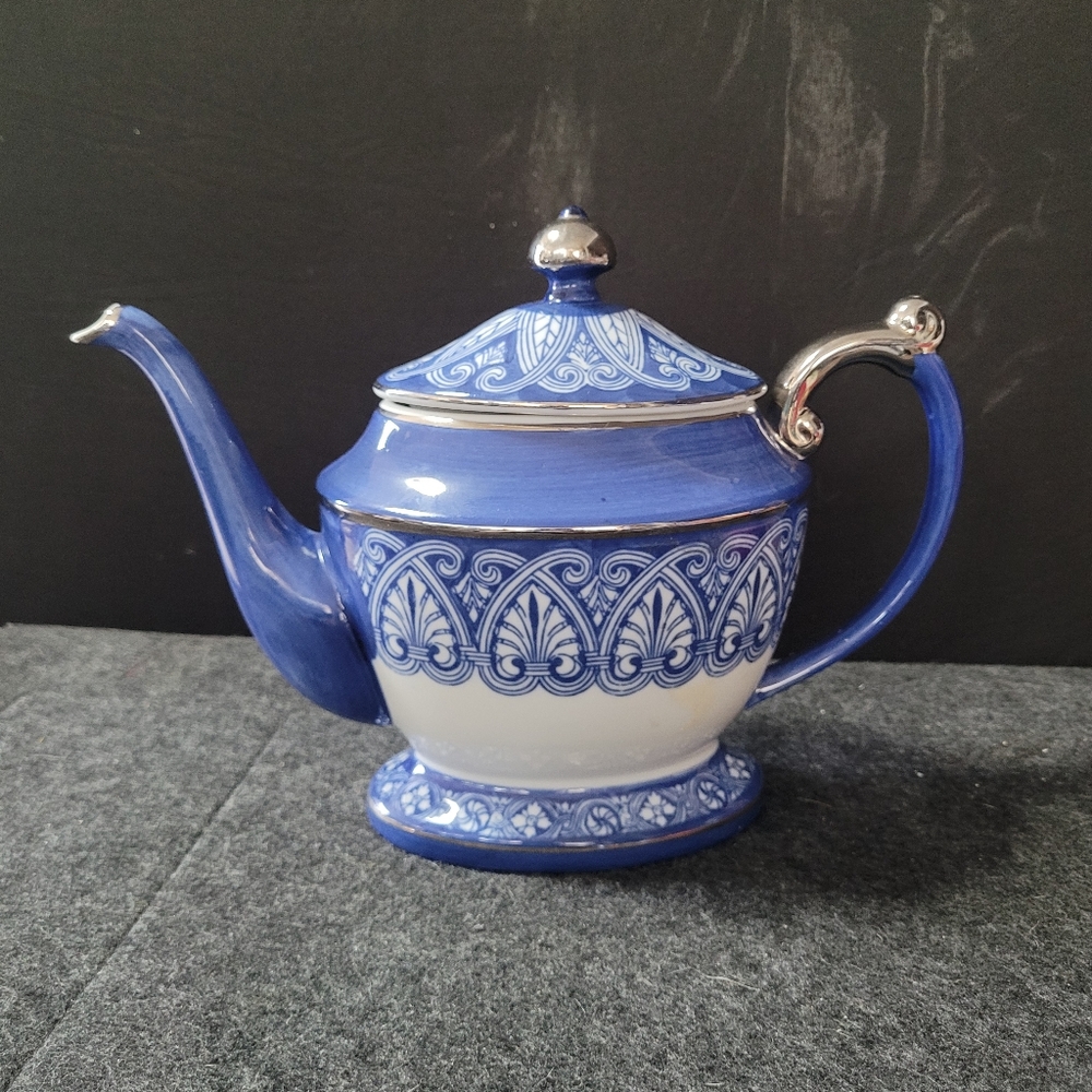 Bombay China Blue and White Ceramic Teapot